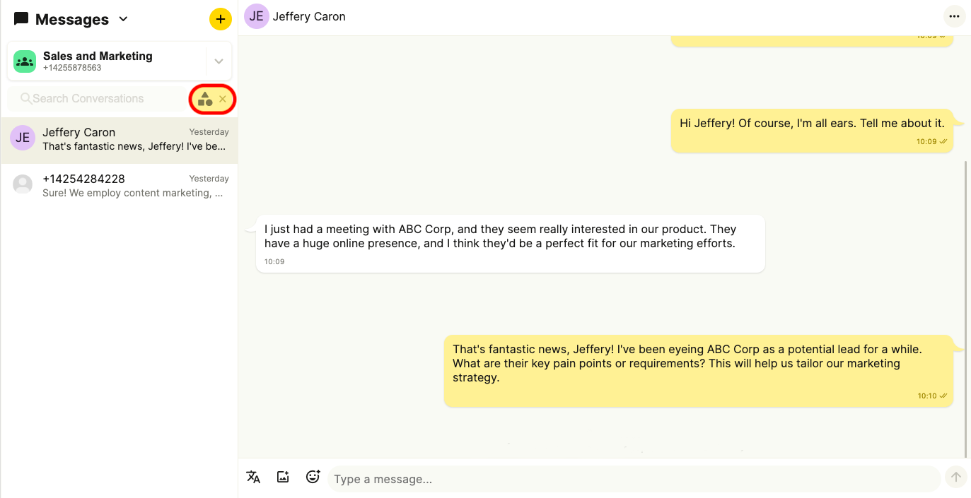 How to Filter Conversations