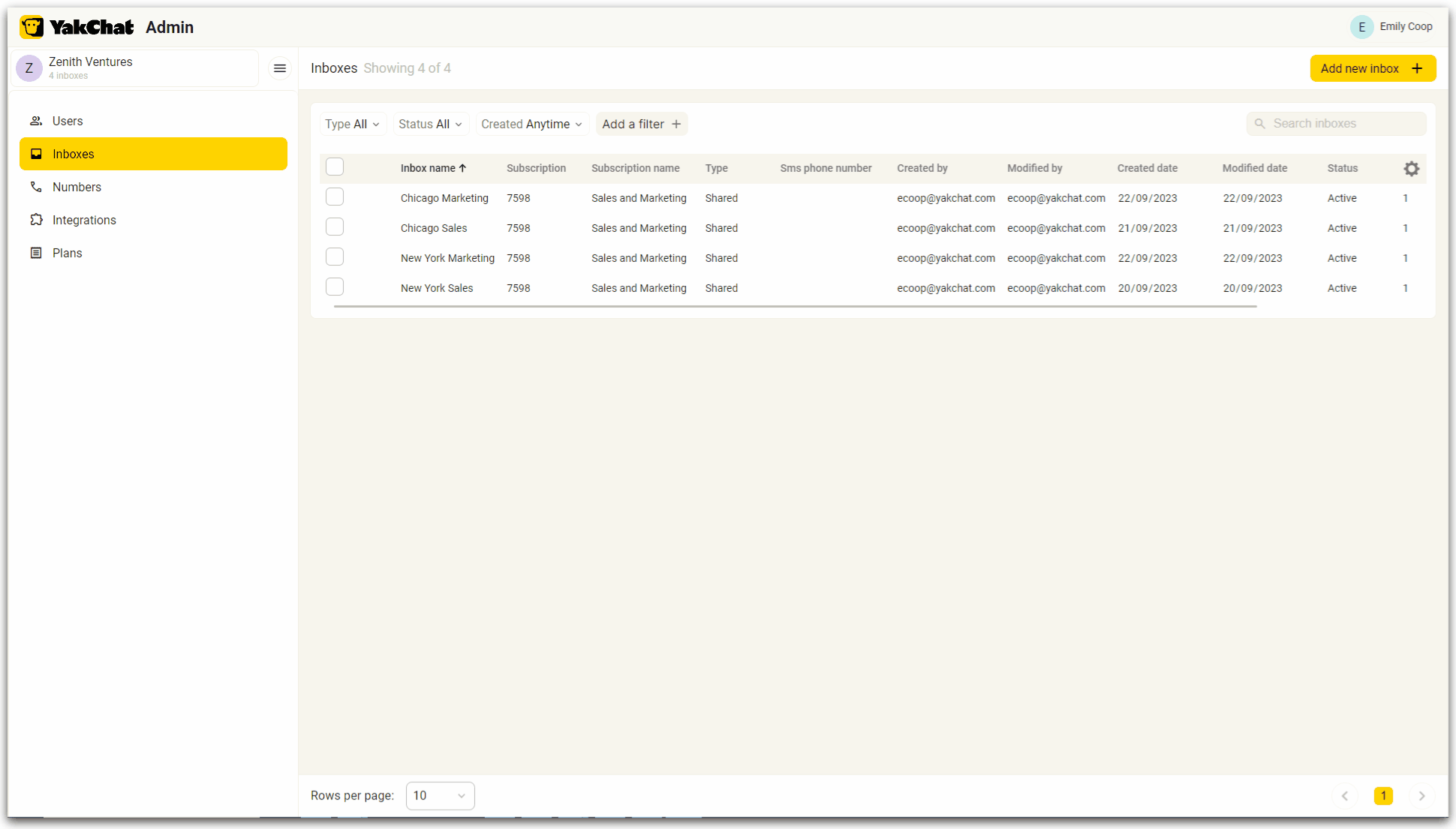 GIF to show how to view an inbox