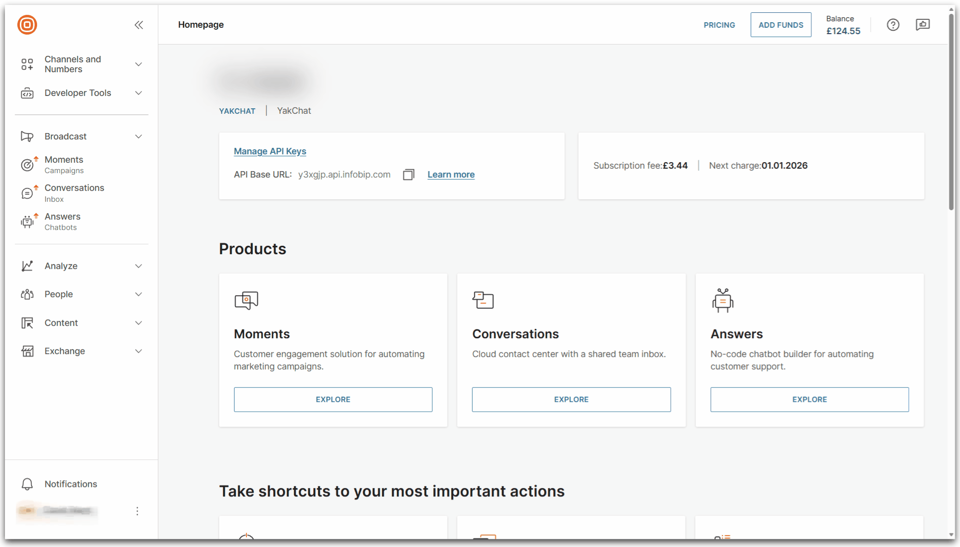 Video clip of infobip portal showing the configuration of a Phone number