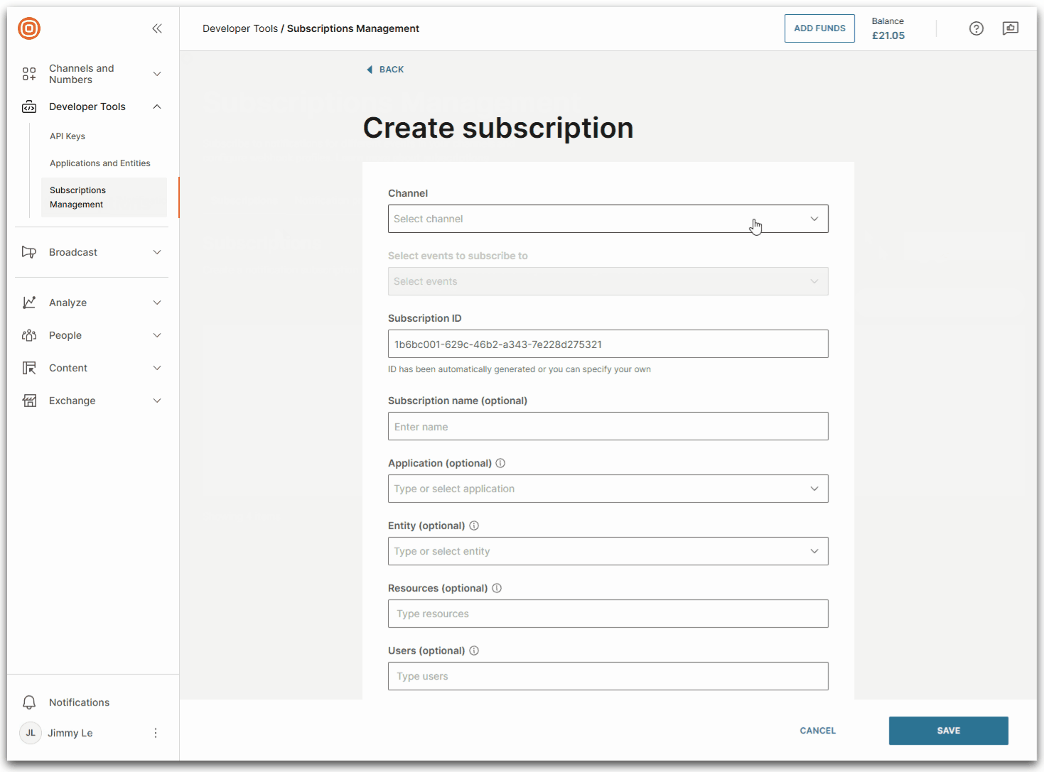Video clip 2 showing creating MMS subscription in infobip portal 