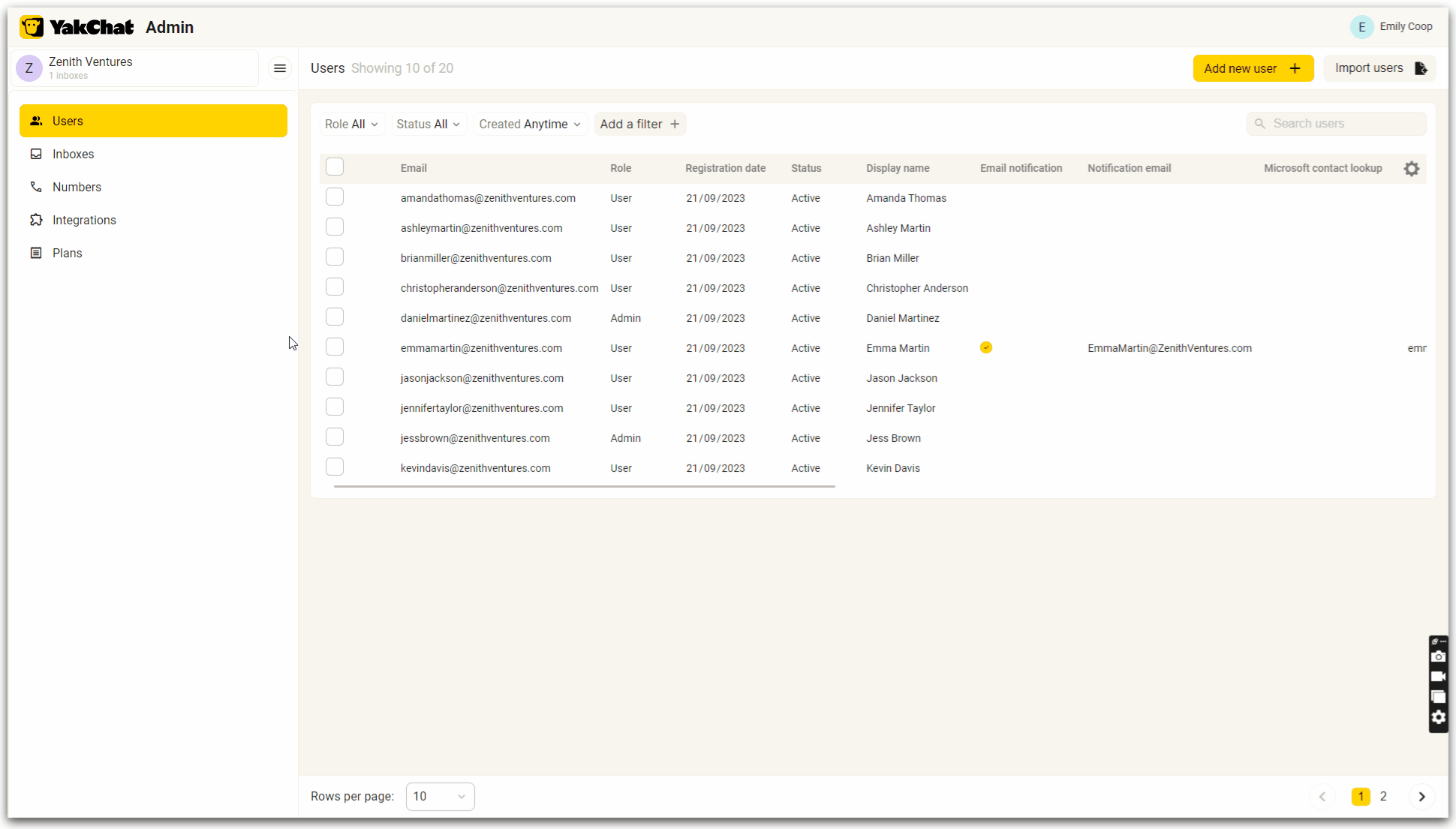 GIF to show how to search for users