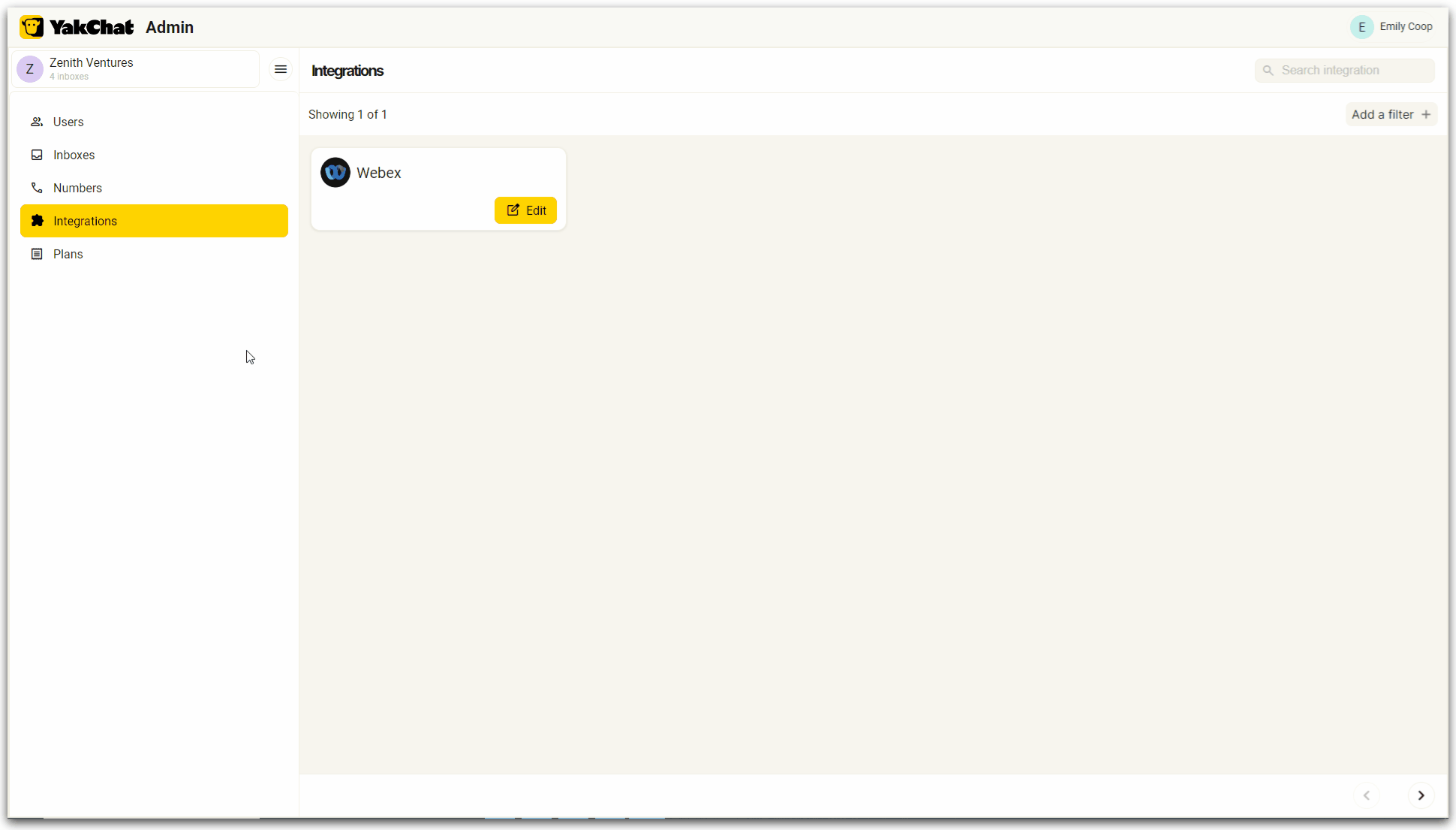 GIF to show deleting an integration
