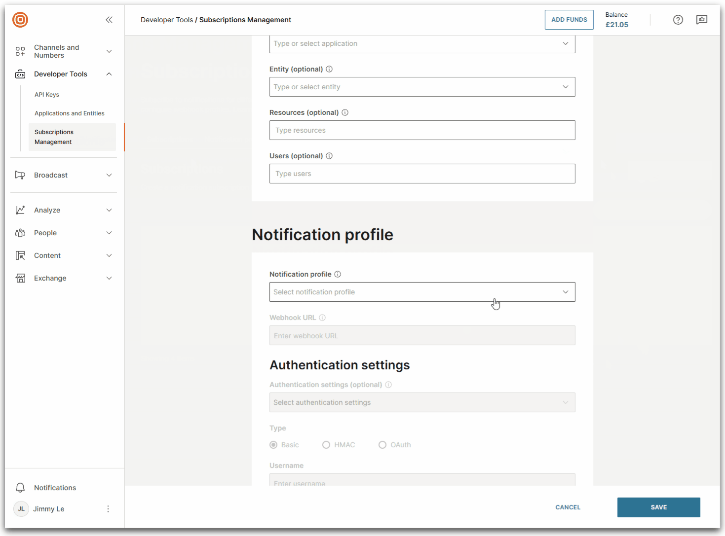 Video clip 3 showing creating MMS subscription in infobip portal 